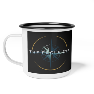 The Eagle Eye Enamel Camp Cup, Outdoor Mug, Camping Gift, Travel Cup, Hiking Accessory, Rustic Decor