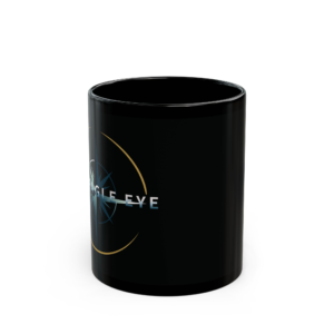 The Eagle Eye Black Mug - Coffee Cup, Gift for Explorers, Adventure Mug, Travel Lover's Drinkware, Unique Home Office Decor